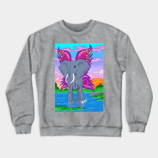 elephant with wings Crewneck Sweatshirt